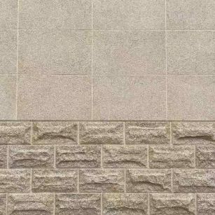 烟台 黄金麻自然面蘑菇石配荔枝面干挂