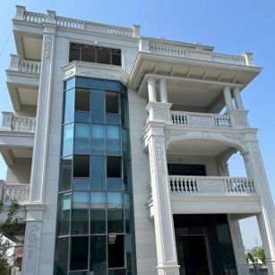 烟台 白麻花岗岩别墅外墙干挂效果展示