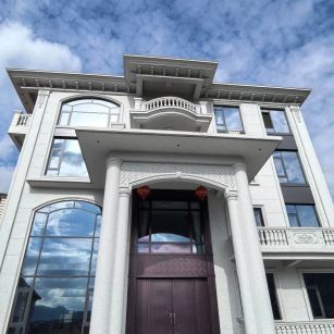 烟台白麻别墅外墙干挂石材效果示例