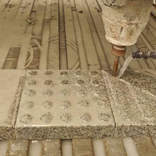 烟台 芝麻白花岗岩石材盲人石、盲道石、盲点石