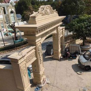 烟台 黄金麻荔枝面花岗岩别墅门楼