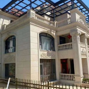 烟台 黄金麻花岗岩荔枝面别墅外墙干挂