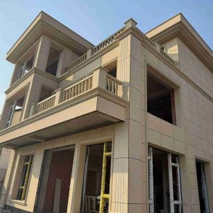 烟台 黄金麻花岗岩石材荔枝面外墙干挂效果展示