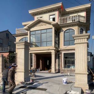 烟台 黄金麻花岗岩荔枝面别墅外墙干挂私家专属