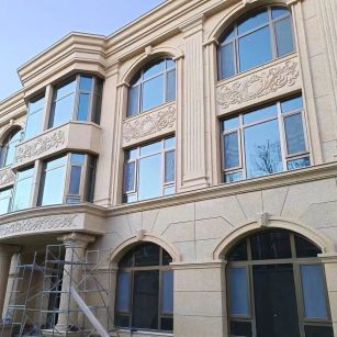 烟台 黄金麻花岗岩别墅外墙干挂