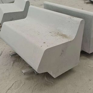 烟台 芝麻白花岗岩异形坐凳，石凳