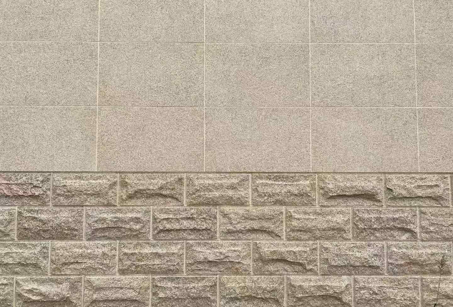 烟台 黄金麻自然面蘑菇石配荔枝面干挂