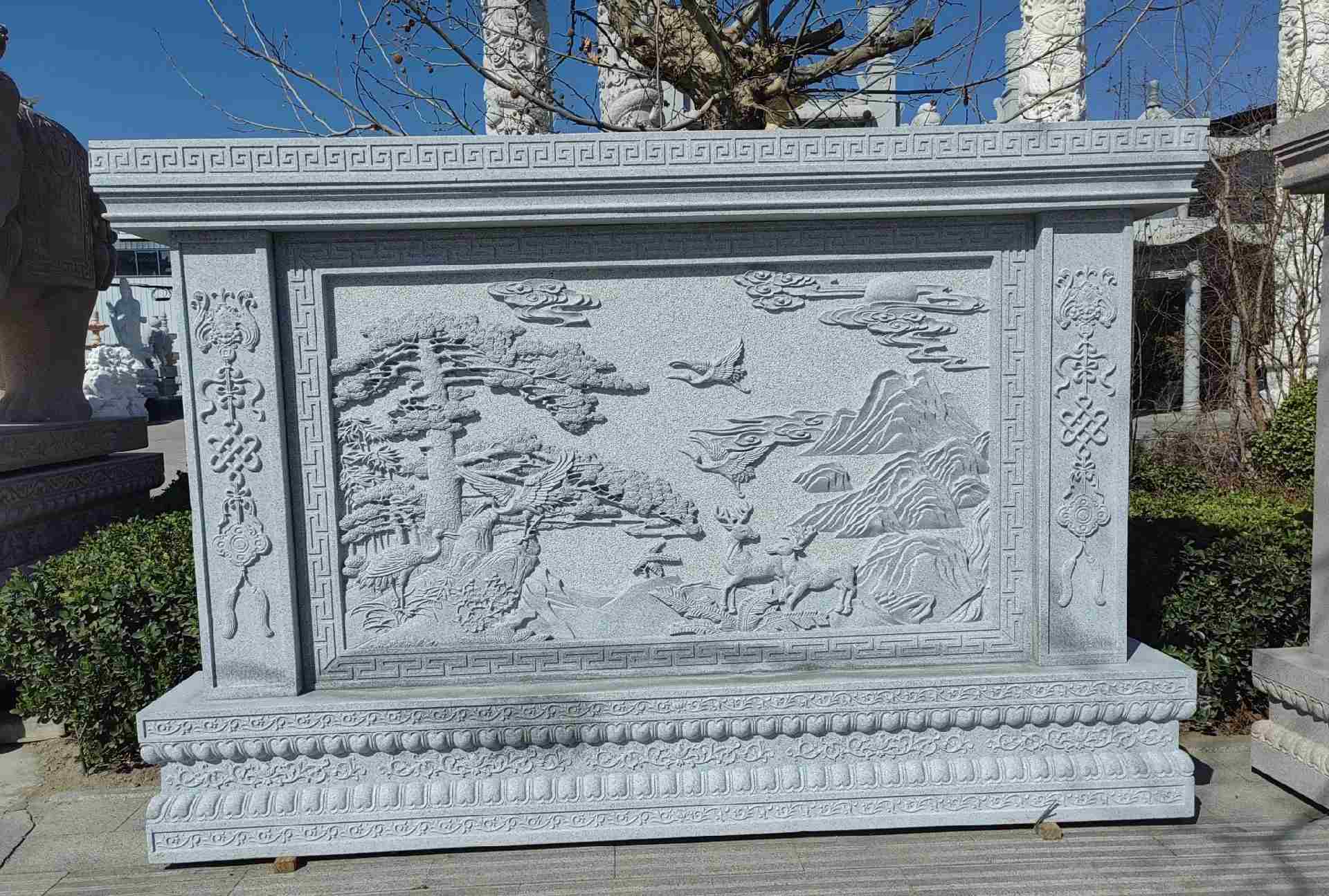 烟台 芝麻白大型照壁，屏风，影壁