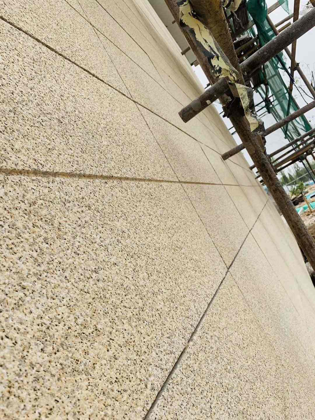 烟台 黄金麻花岗岩荔枝面外墙干挂石材效果示例