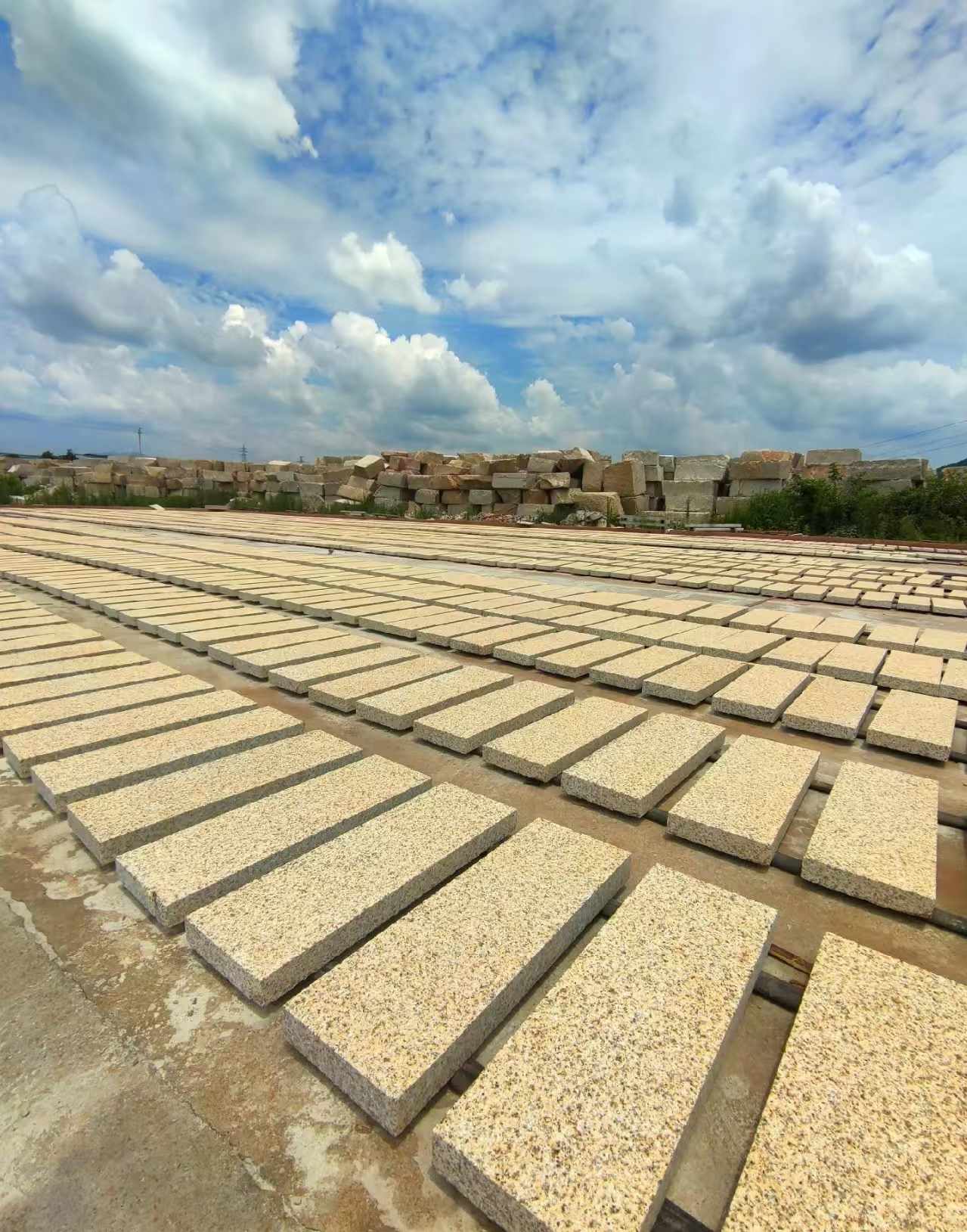 烟台 黄金麻荔枝面花岗岩石材地铺石防护中