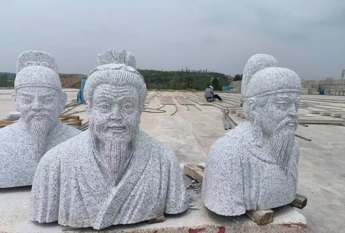 烟台 白麻花岗岩石材人物立体雕刻